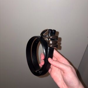 Madewell Black Belt with Metallic Buckle